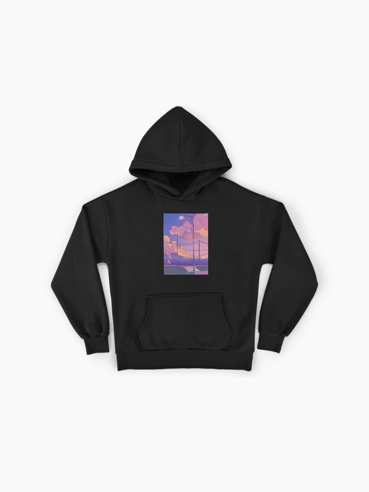 Rollerskating Sunsets Hoodie - Retro 80s Style Skate Culture Wear