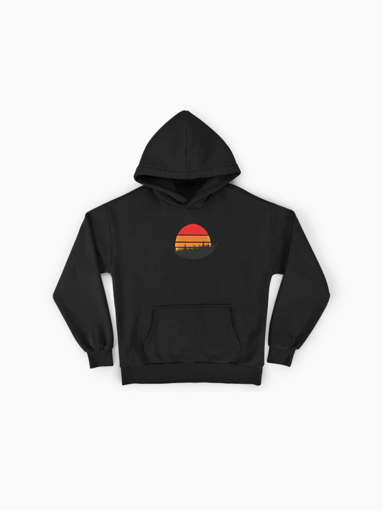 Retro Tree Sunset Aesthetic Hoodie - Vintage Style Comfy Streetwear