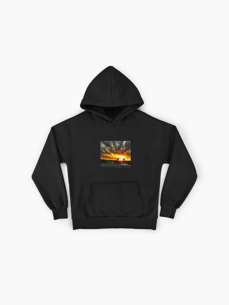 Storm Roads Of Life Hoodie - Premium Oversized Dramatic Sunset View