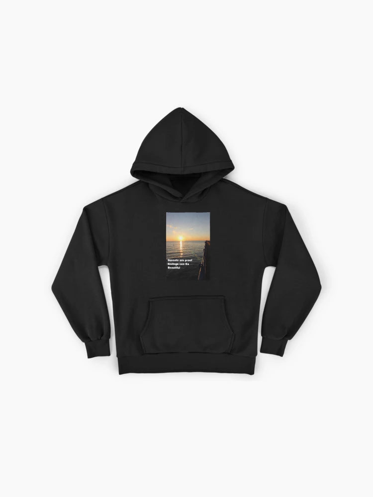 Endings Are Beautiful Hoodie - Premium Oversized Inspirational Quote