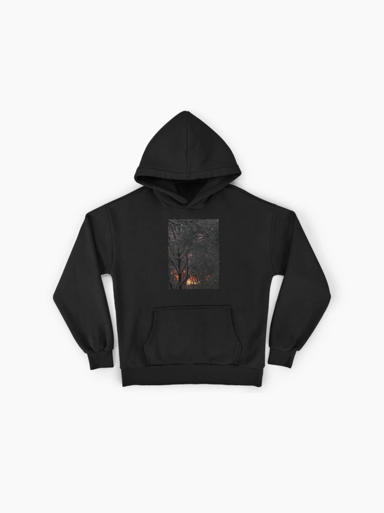 Snow Covered Sunset Winter Premium Oversized Hoodie