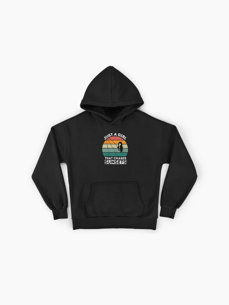 Just A Girl Chasing Sunsets Travel Hoodie