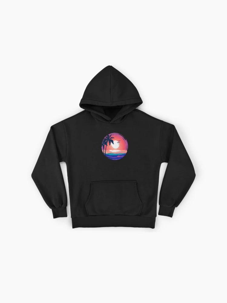 Tropical Beach Sunset Premium Oversized Hoodie