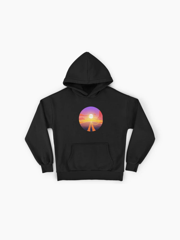 Vibrant Evening Sunset Hoodie - Premium Oversized Soft Fleece Top