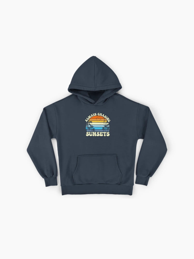 Always Chasing Sunsets Retro Beach Oversized Hoodie