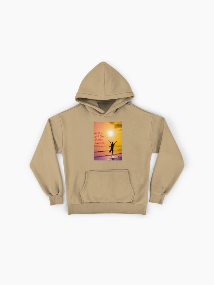 Just A Girl Chasing Sunsets Premium Oversized Hoodie