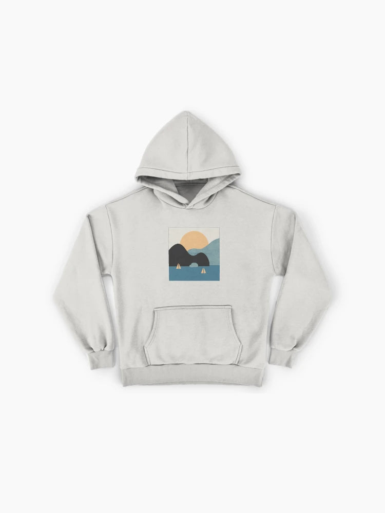 Scenic Sunset Painting Hoodie - Premium Oversized Creative Art Top