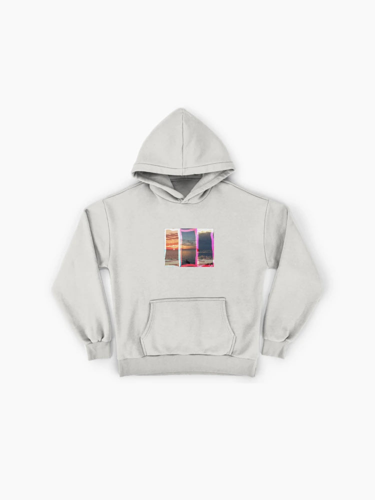 Sunset Scrapbook Aesthetic Hoodie - Creative Artistic Oversized Fit