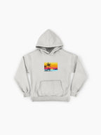 Cartoon Beach Sunset Hoodie - Premium Oversized Coconut Tree Design