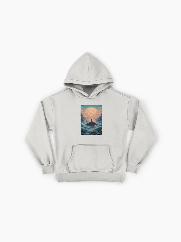 Asian Coast Sunset Hoodie - Premium Oversized Colorful Oriental Art