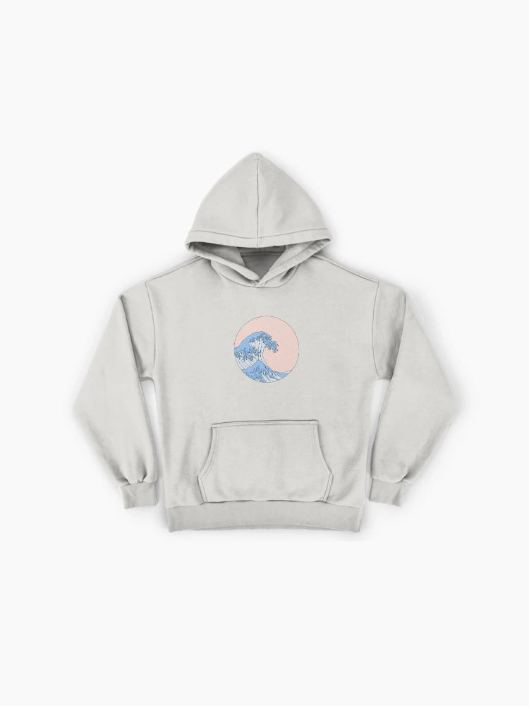 Aesthetic Wave Graphic Hoodie - Premium Oversized Ocean Style Top