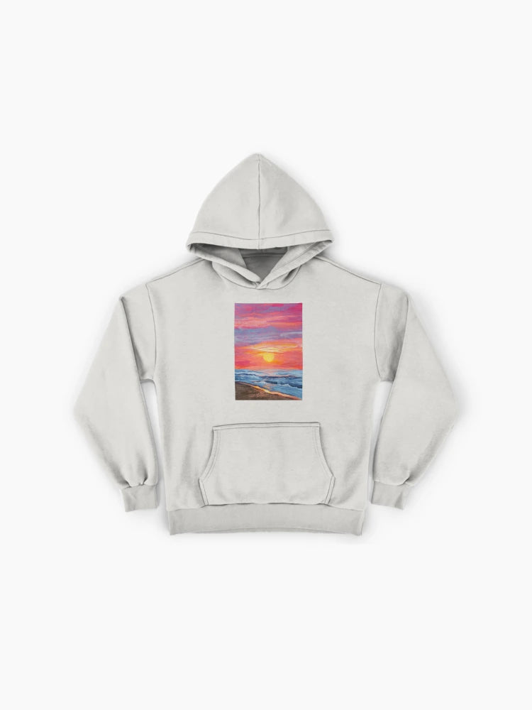 Summer Beach Sunset Hoodie - Premium Oversized Vibrant Surf Wear