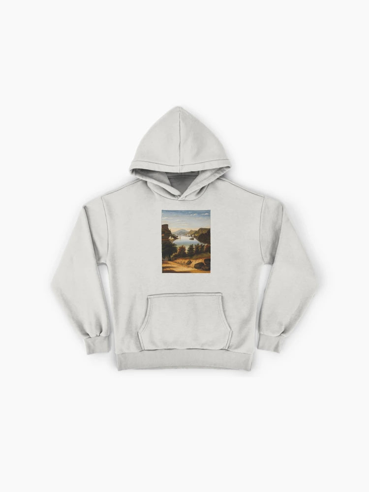 Hand-Painted Sunset Hoodie - Premium Oversized Gallery Style Print