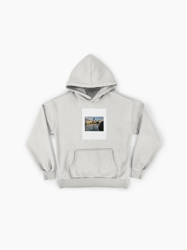 Sunset Poolside Vibes Hoodie - Summer Vacation Oversized Pullover