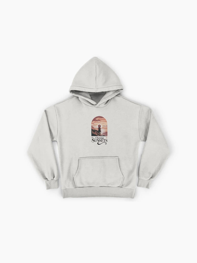 Retro Surf Beach Sunset Hoodie - Oversized Vintage Boho Travel Wear