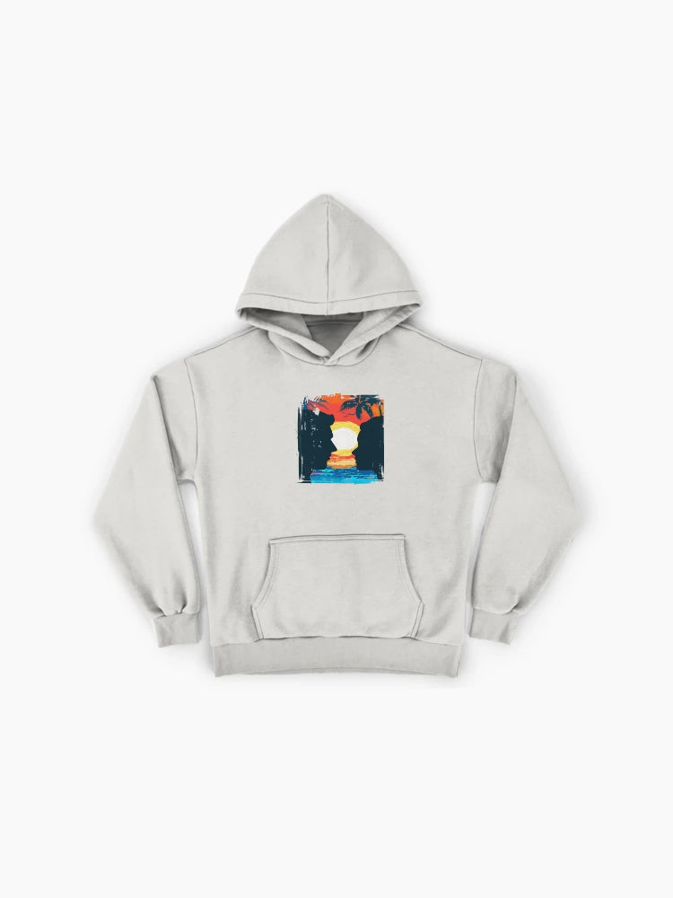 Coastal Beach Sunset Premium Oversized Hoodie