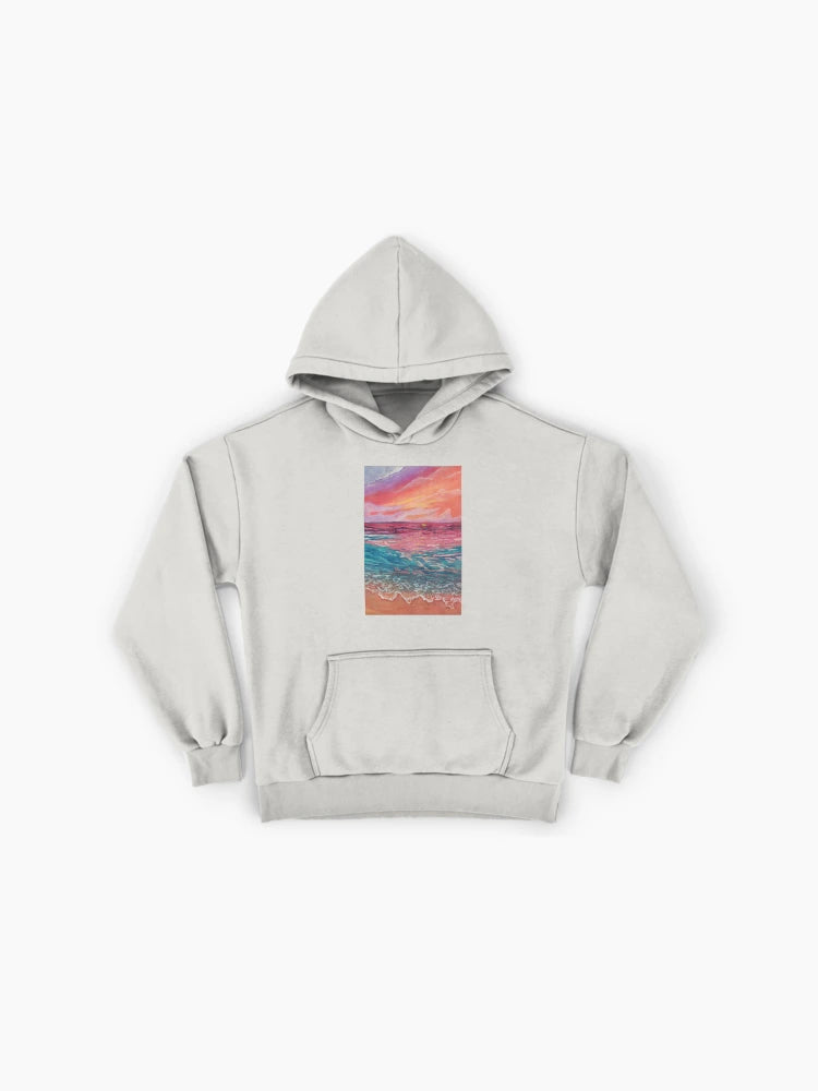 Vibrant Ocean Sunset Hoodie - Premium Oversized Surf Style Top