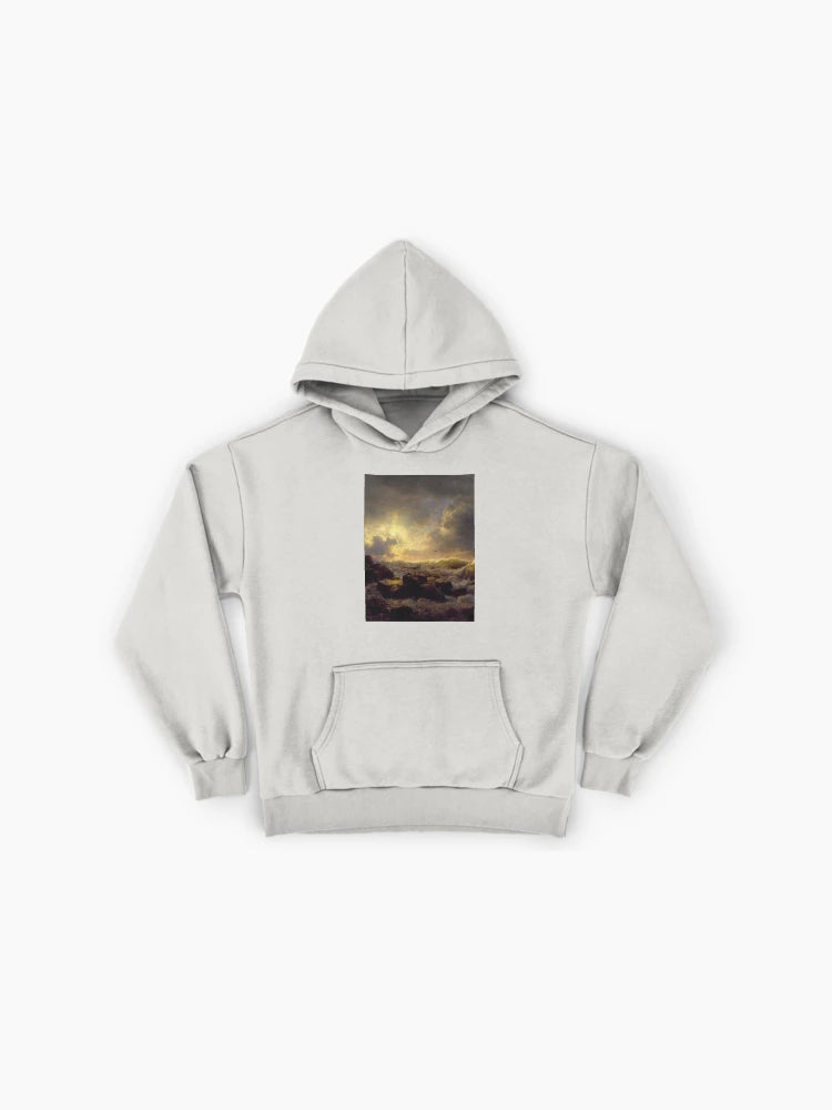 Sunset Landscape Painting Hoodie - Premium Oversized Artistic Top