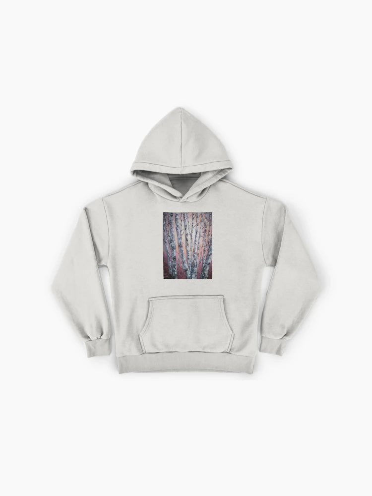 Birch Tree Abstract Art Premium Oversized Hoodie Nature Design