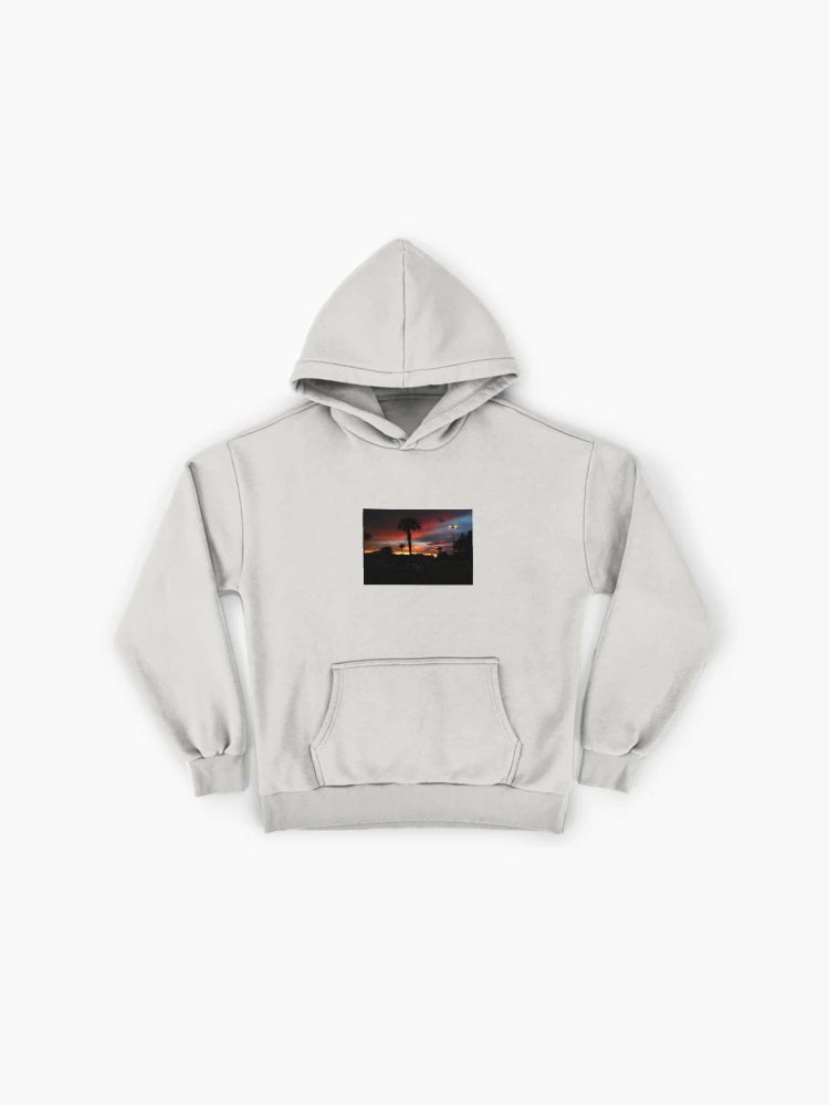 Sabel Palm Plaza Sunset Hoodie - Premium Oversized Landmark Top