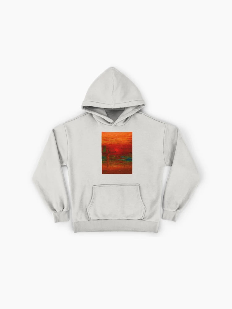 Scenic Painting Sunset Hoodie - Premium Oversized Visual Art Wear