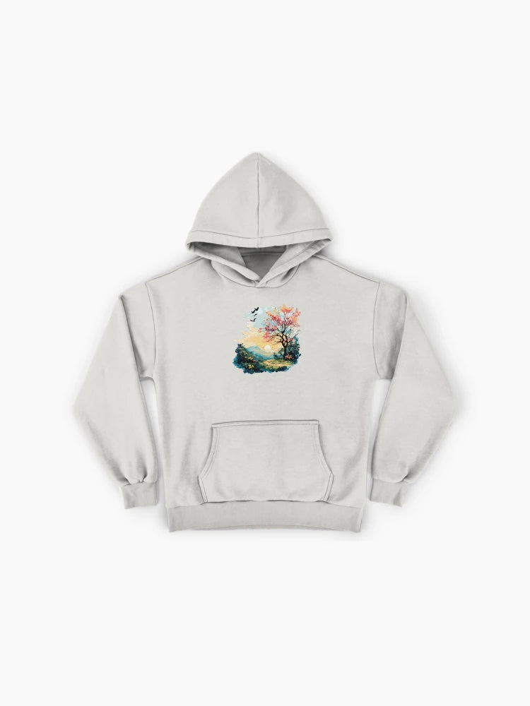 Dreamy Blossom Tree Sunset Premium Oversized Hoodie