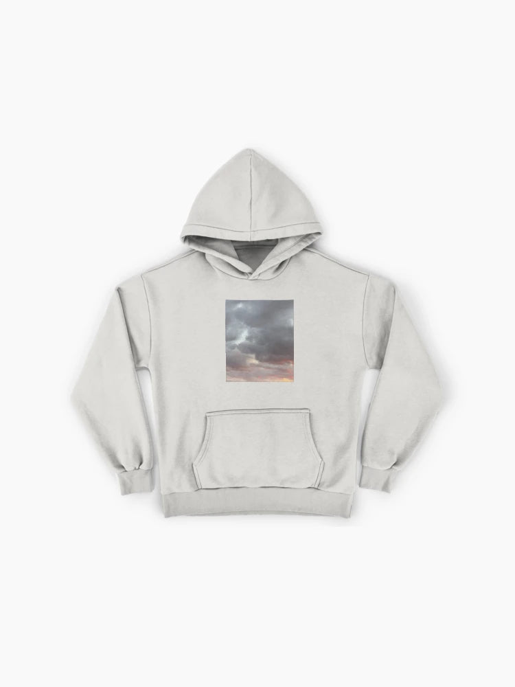 Cloudy Sunset Sky Hoodie - Premium Oversized Soft Pastel Aesthetic