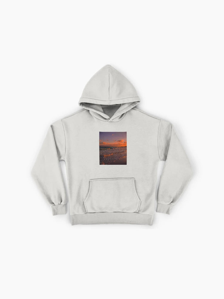 Sparkle Beach Sunset Hoodie - Aesthetic Evening Ocean Streetwear