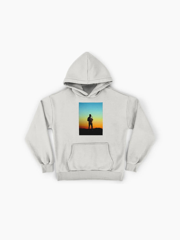 Jazz Saxophone Player Sunset Premium Oversized Hoodie Music Lover