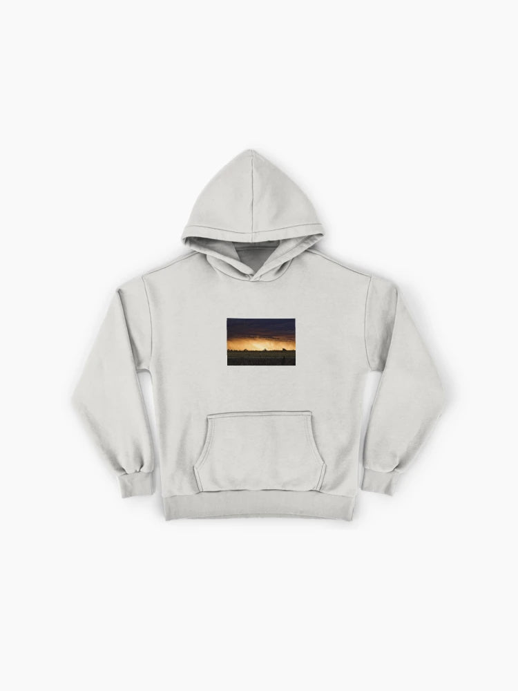 Stormy Sunset Sky Hoodie - Moody Atmospheric Premium Oversized Top