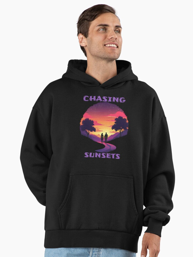 Active Chasing Sunsets Premium Oversized Hoodie Black