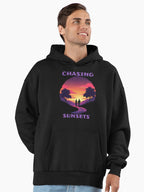 Active Chasing Sunsets Premium Oversized Hoodie Black