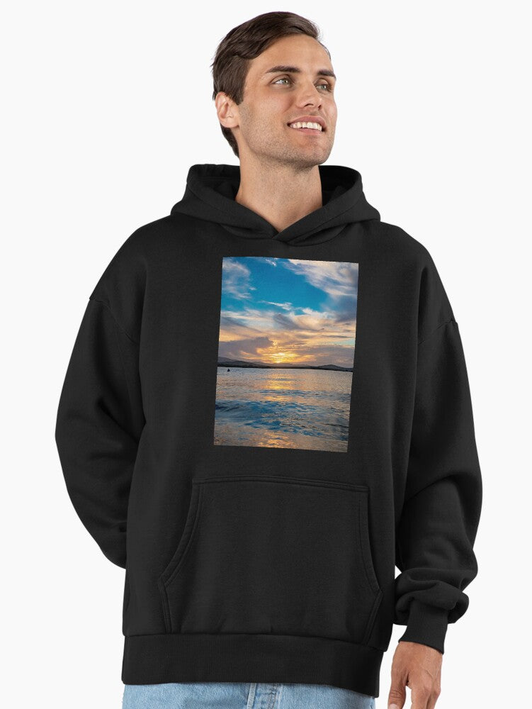 Sunsets Sunrises Travel Hoodie - Adventure Horizon Oversized Top Black