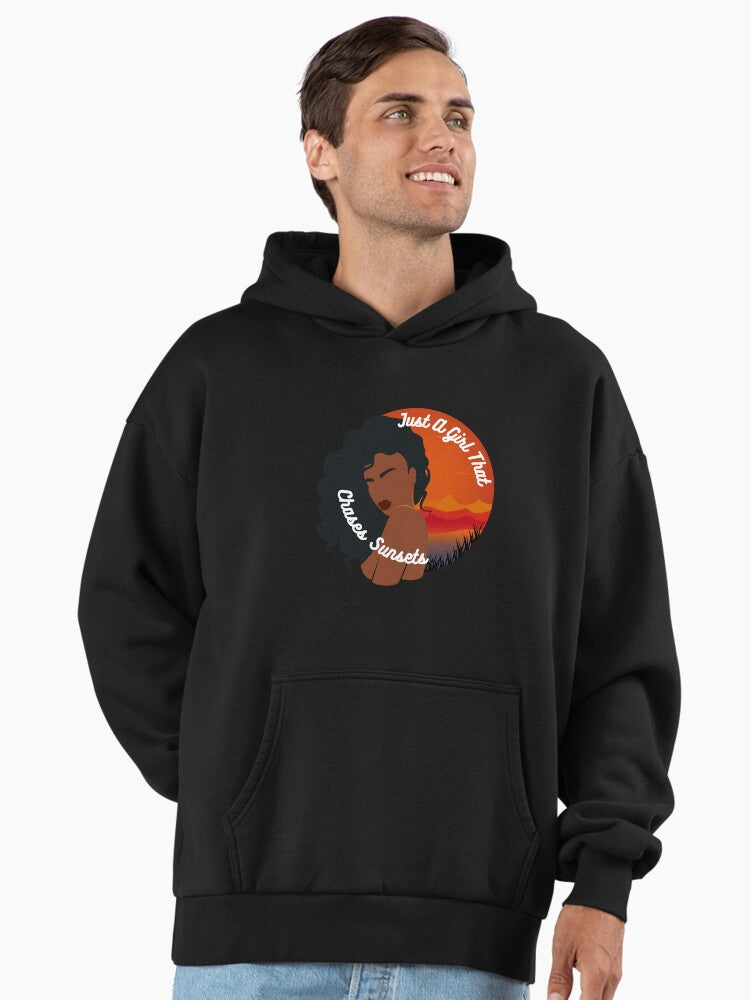 Just A Girl Chasing Sunsets Active Hoodie Black