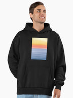 Island Beach Sunset Premium Oversized Hoodie Black