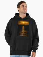 Peaceful Sunsets Sunrises Hoodie - Relaxed Fit Nature Apparel Black