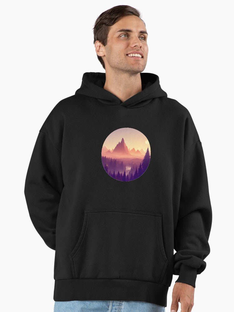 Untouched Horizon Beauty Hoodie - Premium Oversized Scenic Landscape Black