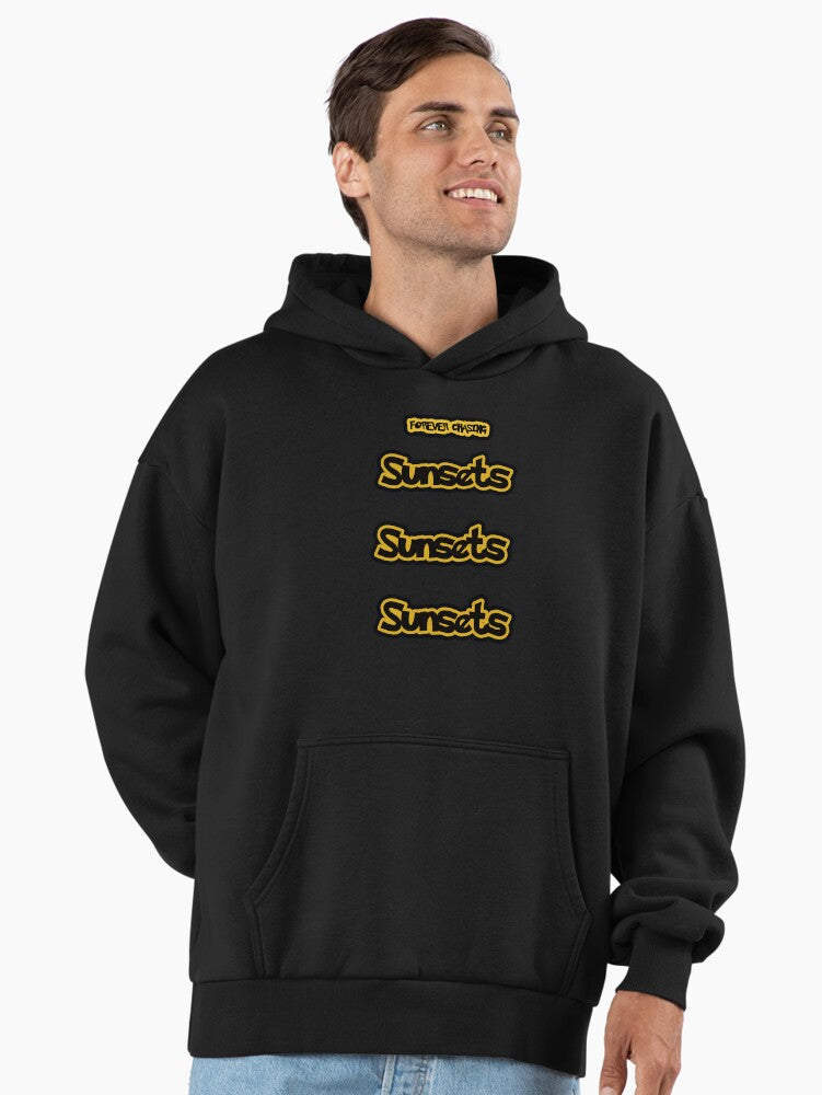 Forever Chasing Sunsets Cozy Premium Oversized Hoodie Black