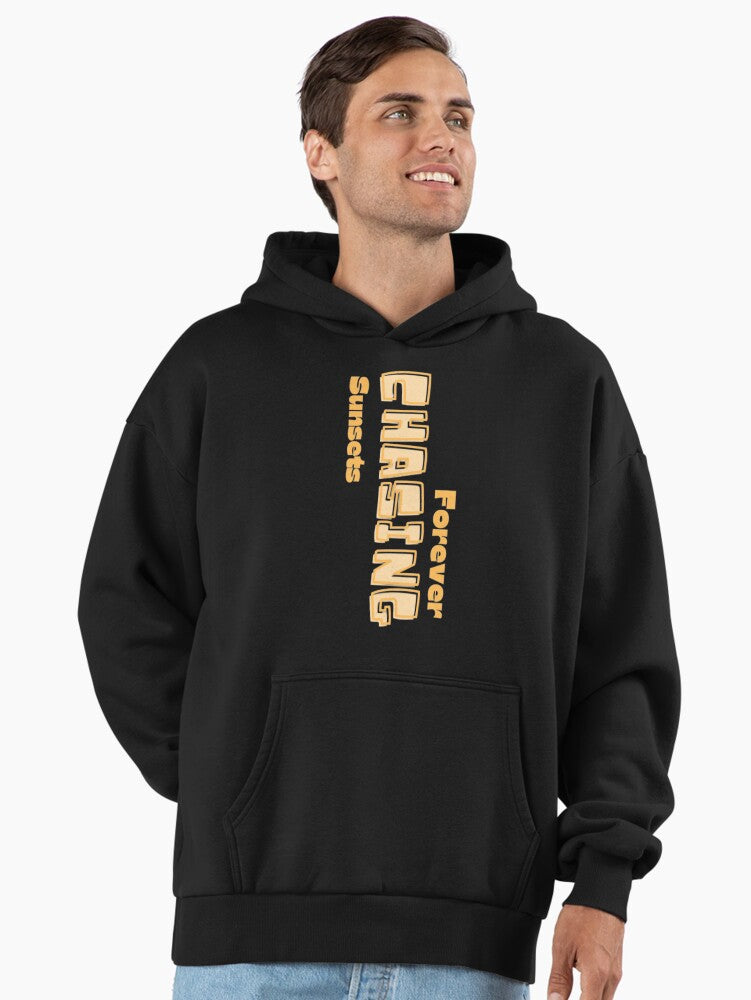 Graphic Forever Chasing Sunsets Premium Oversized Hoodie Graphite Black