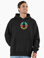 Funny Bear Hello Human Sunset Premium Oversized Hoodie Black