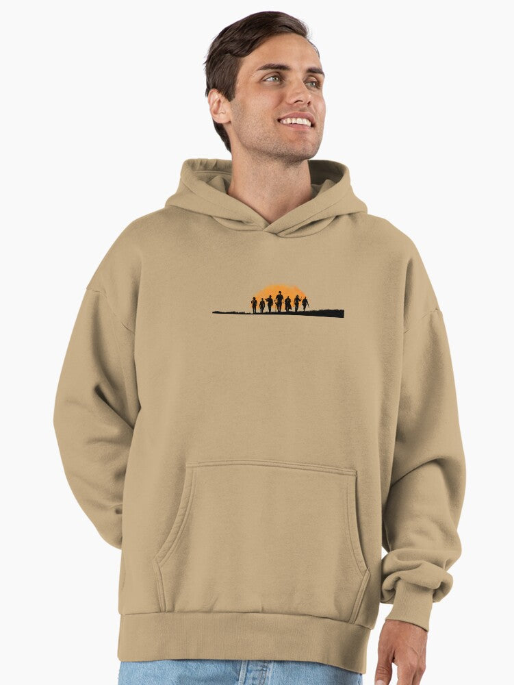 Classic Sunset Graphic Hoodie - Premium Oversized Relaxed Fit Top Tan