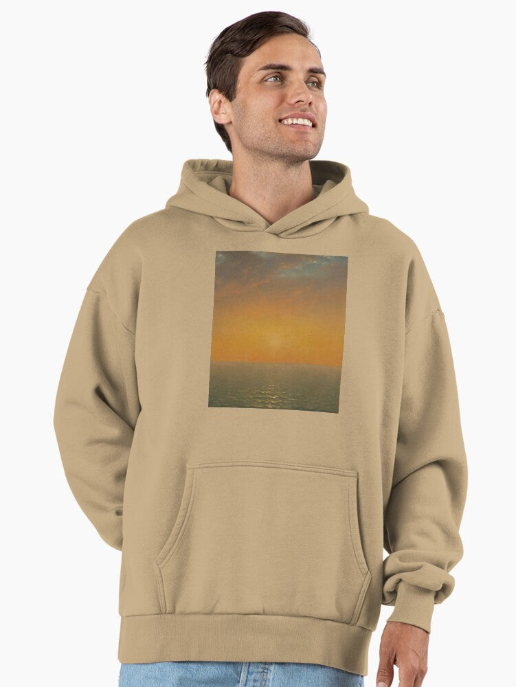 Artistic Sunset Canvas Hoodie - Premium Oversized Painterly Design Tan