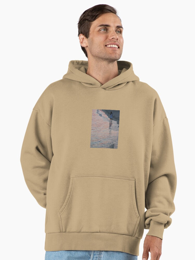 Colored Waters Sunset Hoodie - Premium Oversized Artistic Reflection Tan