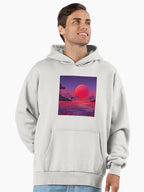 Calm Dusk Sunset Hoodie - Premium Oversized Minimalist Streetwear Bone