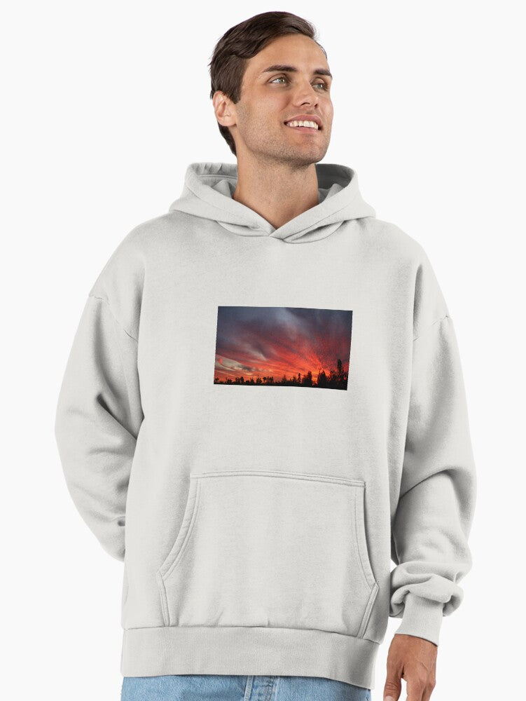 Sunset at Garah Hoodie - Premium Australian Outback Scenery Top Bone