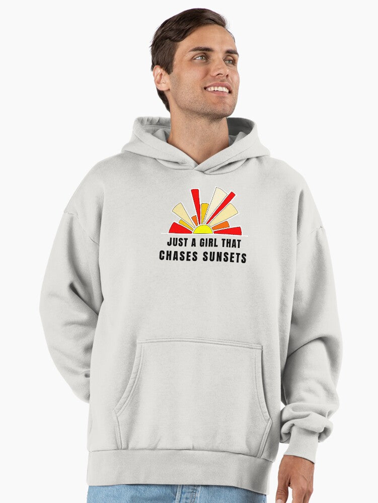 Stylish Just A Girl That Chases Sunsets Hoodie Bone