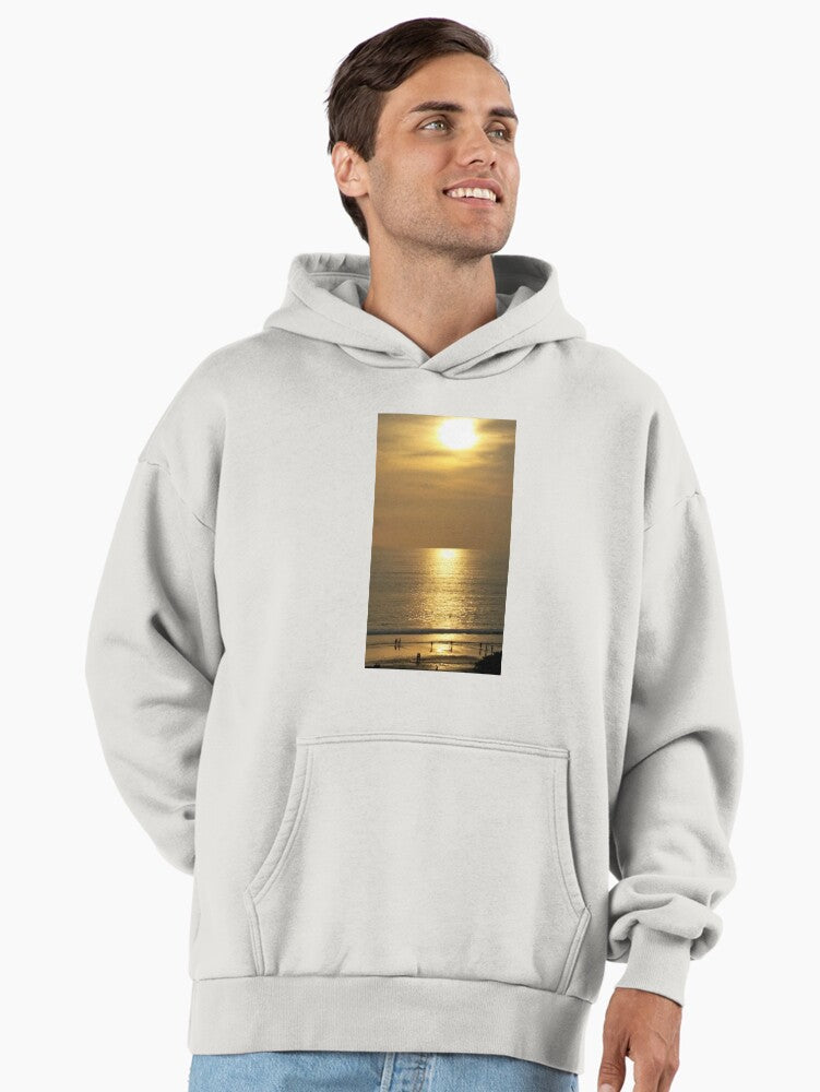 Golden Light Sunset Hoodie - Premium Oversized Warm Aesthetic Fleece Bone