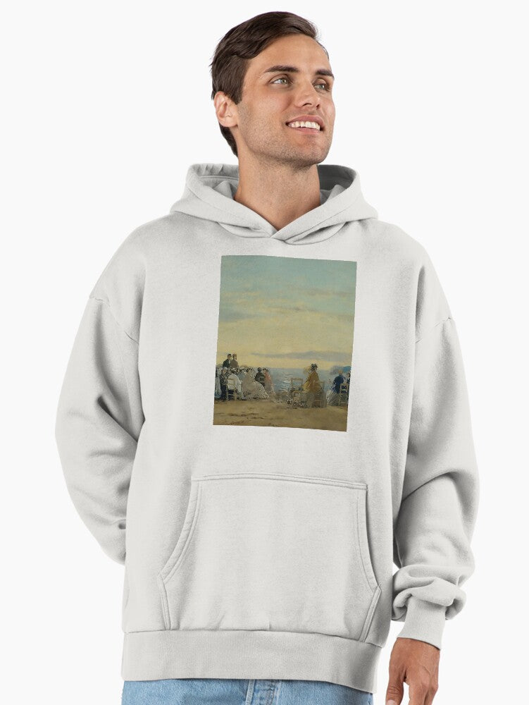 Sunset On The Beach Hoodie - Premium Oversized Artistic Scenery Bone