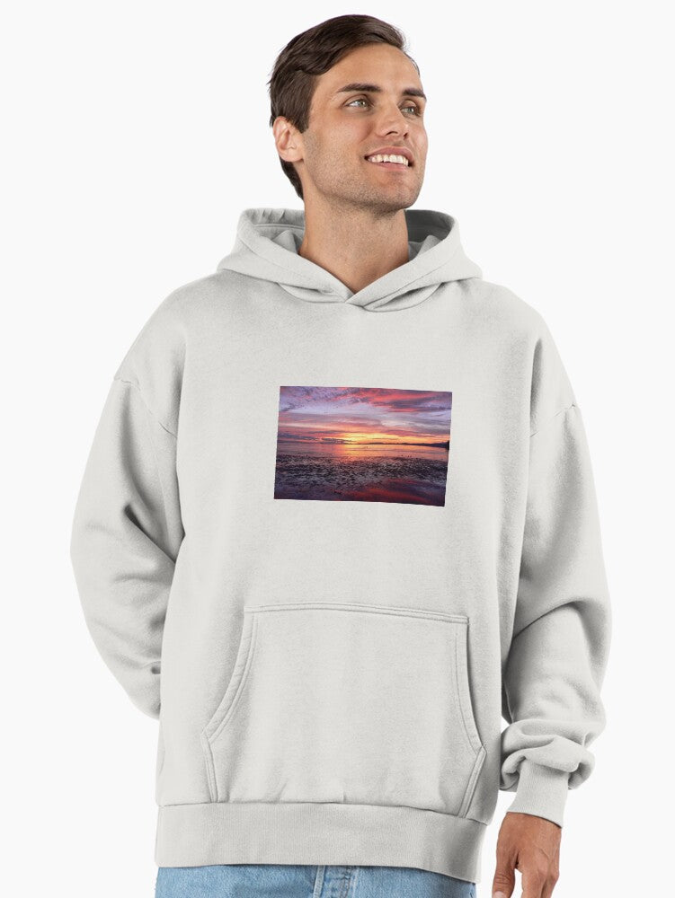 Pretty Pink Sunset Hoodie - Dreamy Pastel Sky Premium Streetwear Bone