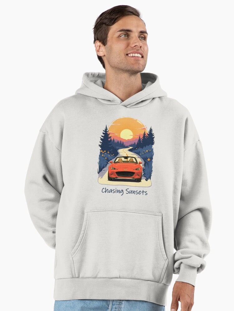 Nature Chasing Sunsets Premium Oversized Hoodie Bone